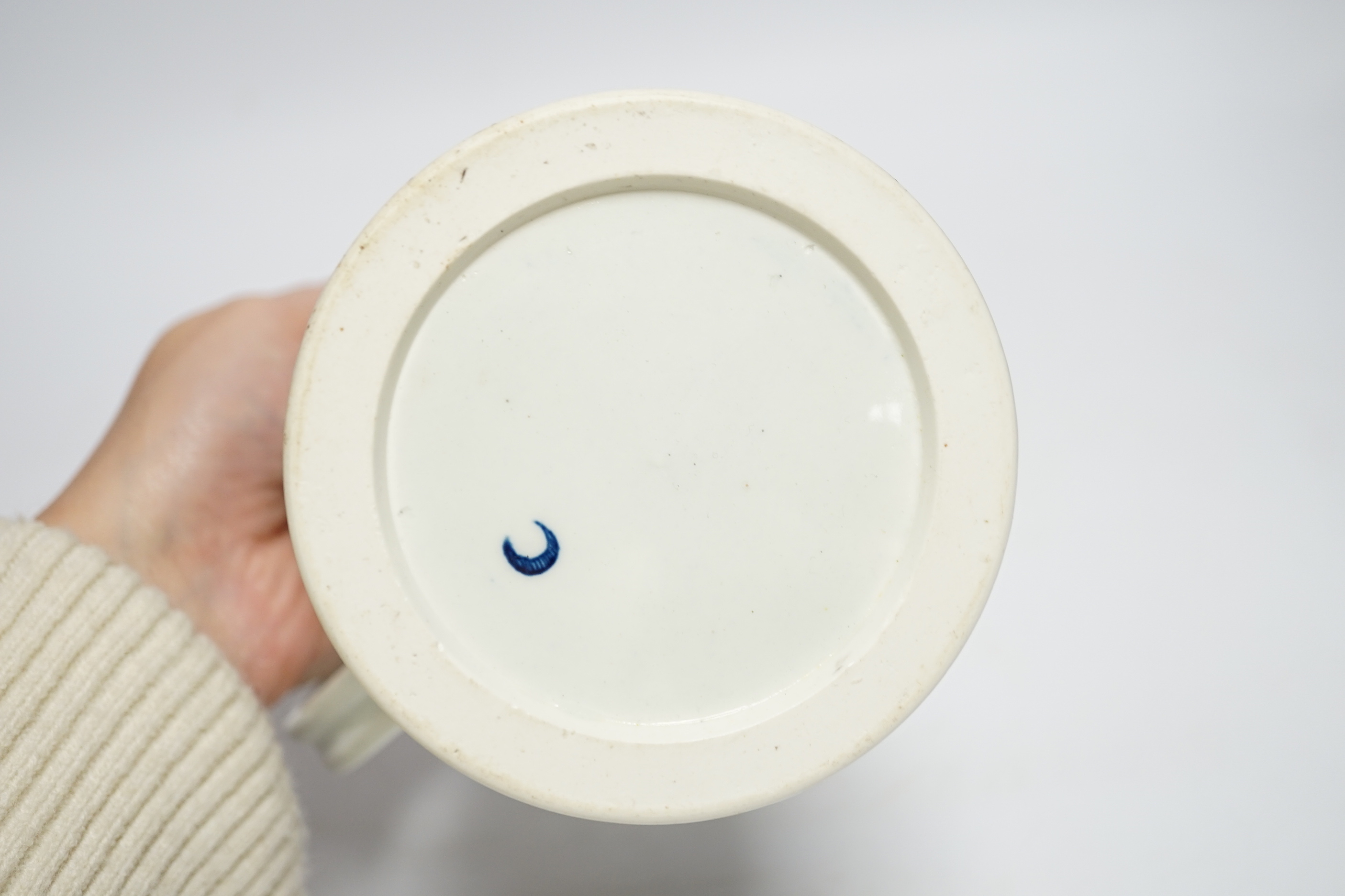 A large Worcester plantation pattern mug c.1770, 15cm high